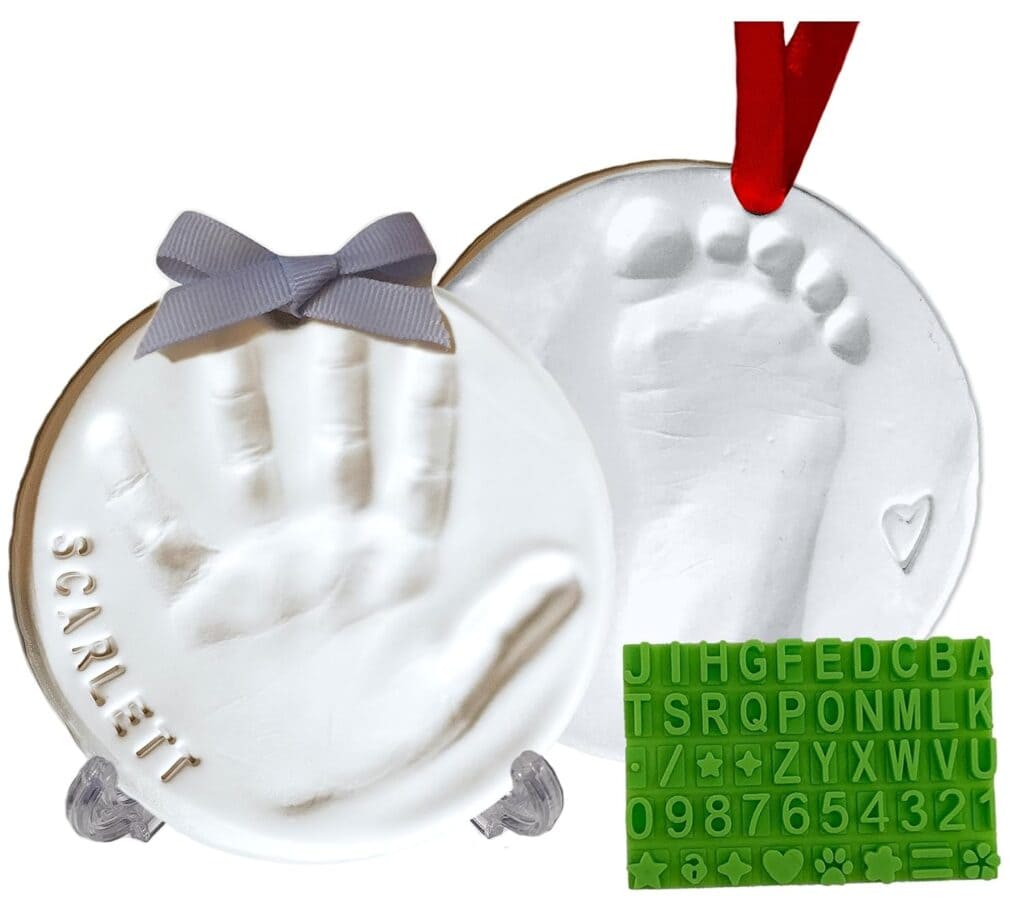 Baby keepsake handprint ornaments