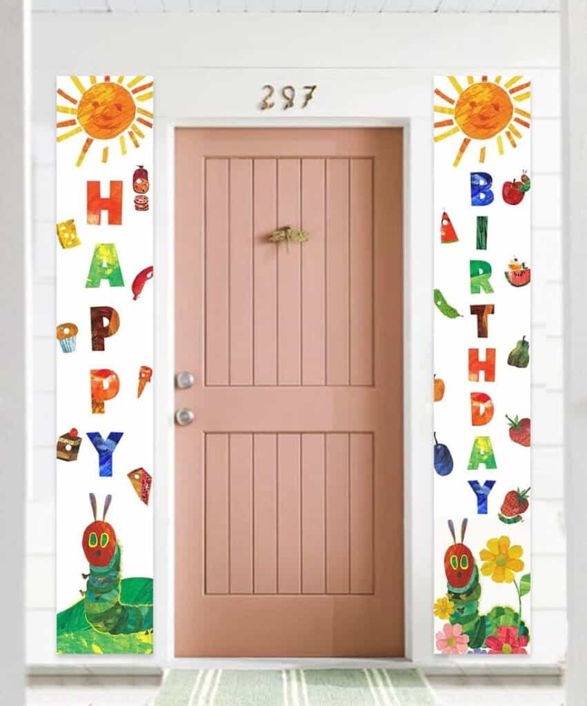 Hungry Caterpillar birthday theme banner