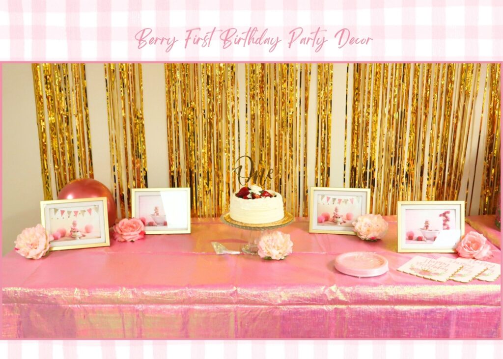 Berry first birthday party decor