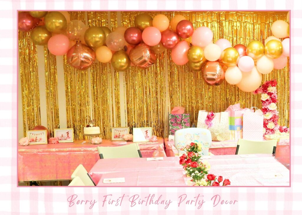 Berry first birthday party decor